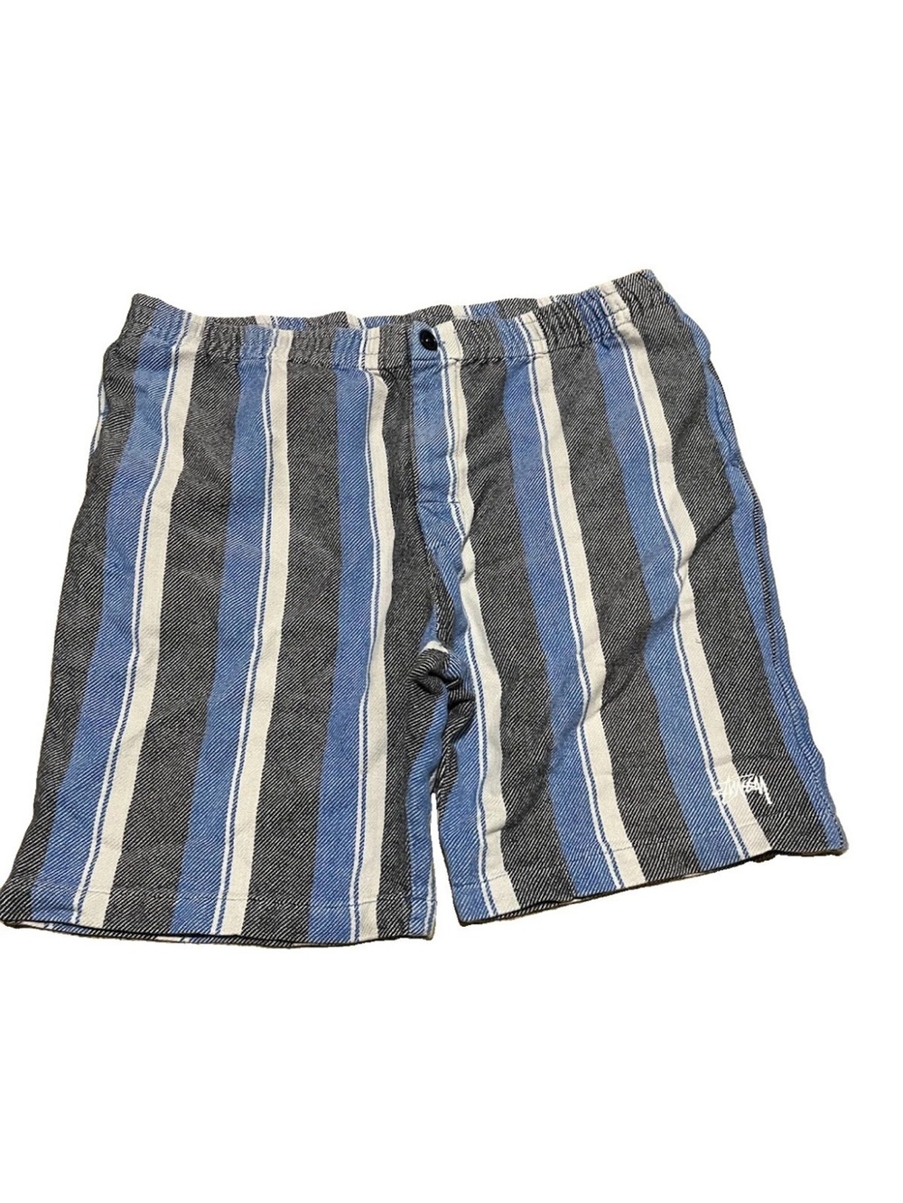 Stussy Drug Rug Striped Shorts Blue Black White Streetwear Skate Men's L Large